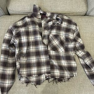 Flannel cropped sweater size XS